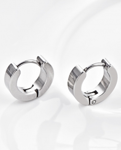 Titanium Steel Trend Men's And Women's Stainless Steel Smooth Earrings