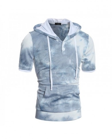 New Summer Men's Casual Slim Short-sleeved Hooded T-shirt