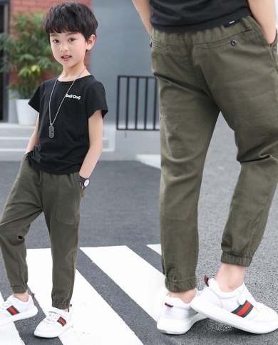 Boys Autumn New Middle Big Kids Color Matching Fashion Casual Sports Trousers