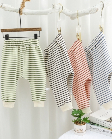 Newborn Cotton Striped Leggings 0-1 Year Old Kids Autumn Casual Pants