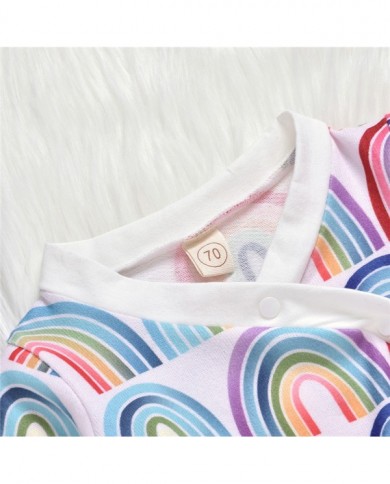 חליפת תינוקת ותינוק בוי חליפת מכנסיים עם שרוול ארוך עם הדפסת קשת חדשה