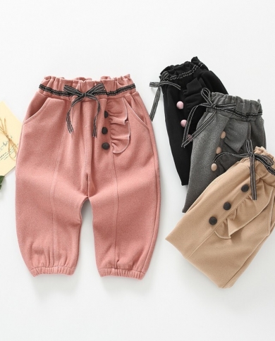 Spring And Autumn Children's Thin Floral Trousers 0-3 Years Old Baby Girl Autumn Pants
