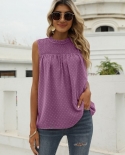 Summer Solid Sleeveless Blouses For Women 2022 Fashion O Neck Elegant Plus Size Office Lady Shirt Streetwear Casual Blou