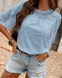 Summer Solid Blouses For Women Fashion O Neck Short Sleeve Elegant Office Ladies Shirt Plus Size Streetwear Casual Chiff