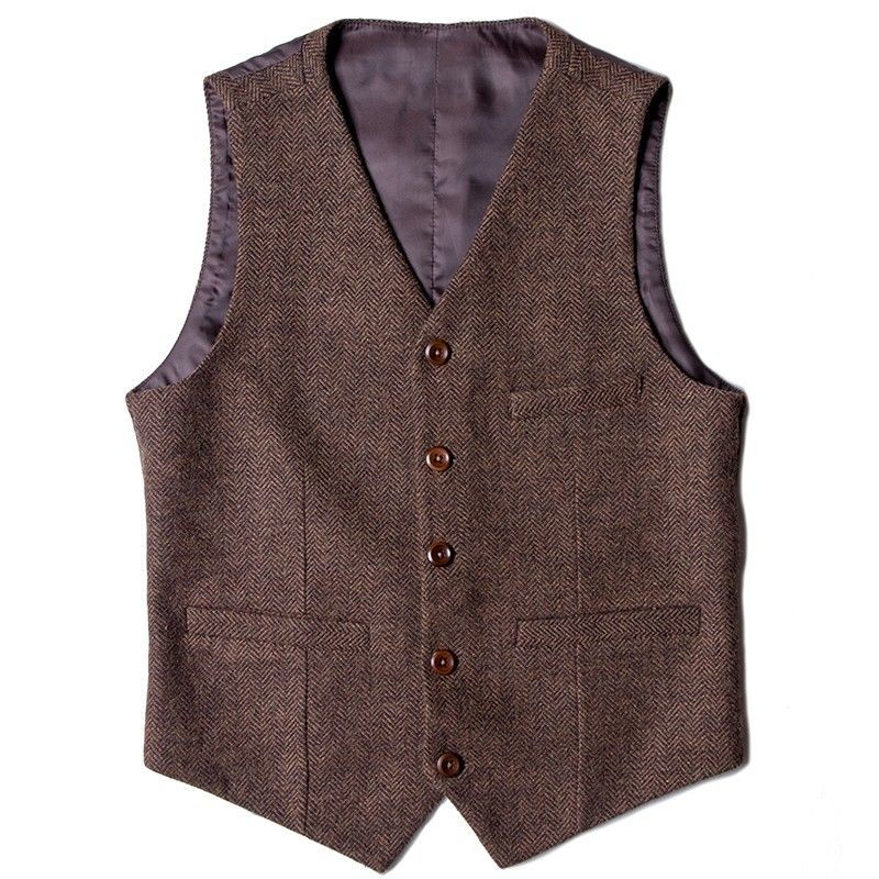 89-Mens Vest Coffee Waistcoat Dress 