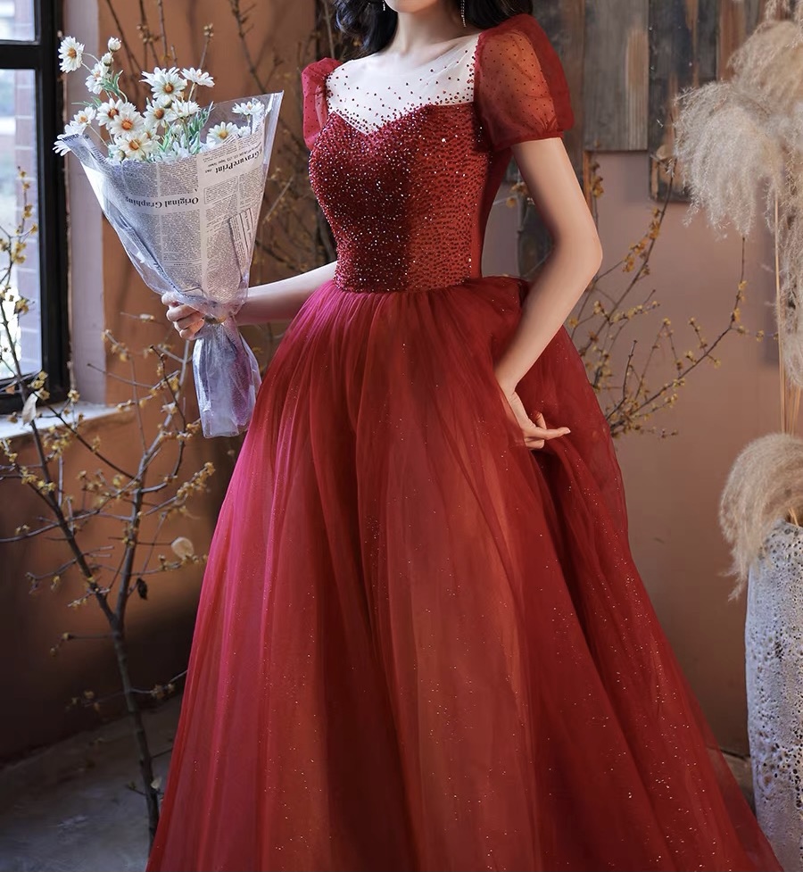 Wine red gowns sale
