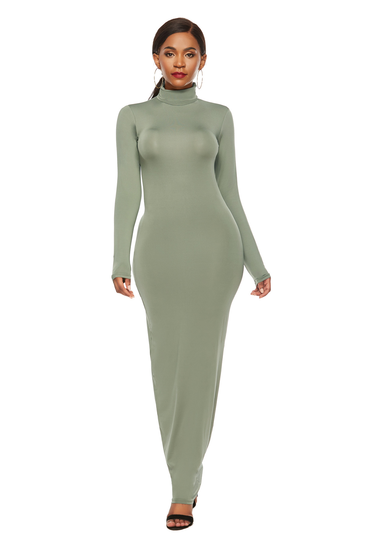 61-Plus Size Bodycon Maxi Dress Women 