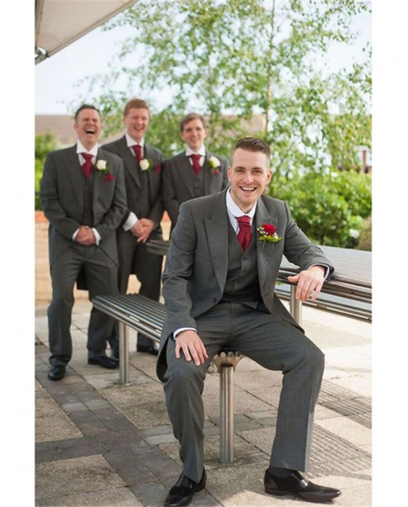 Grey smoking suit best sale