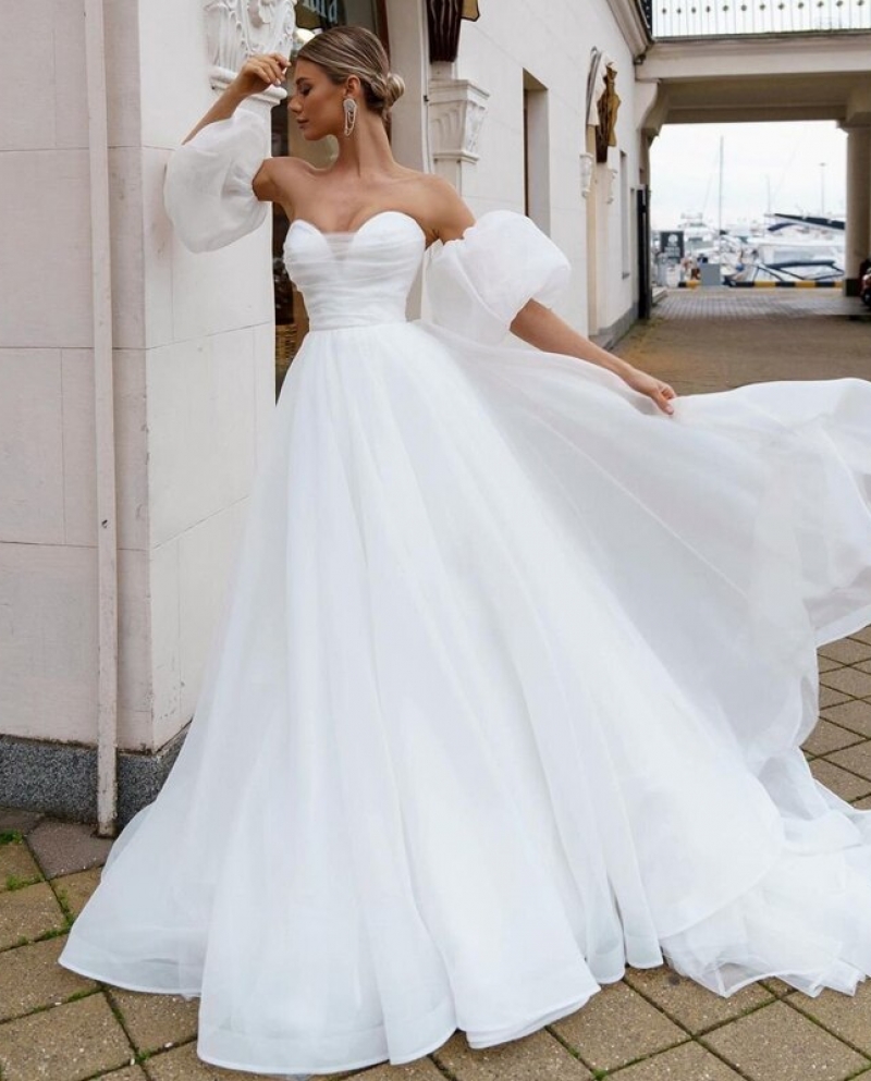 401 Wedding Dresses Sweetheart Bride Dress Tulle A Line Princess
