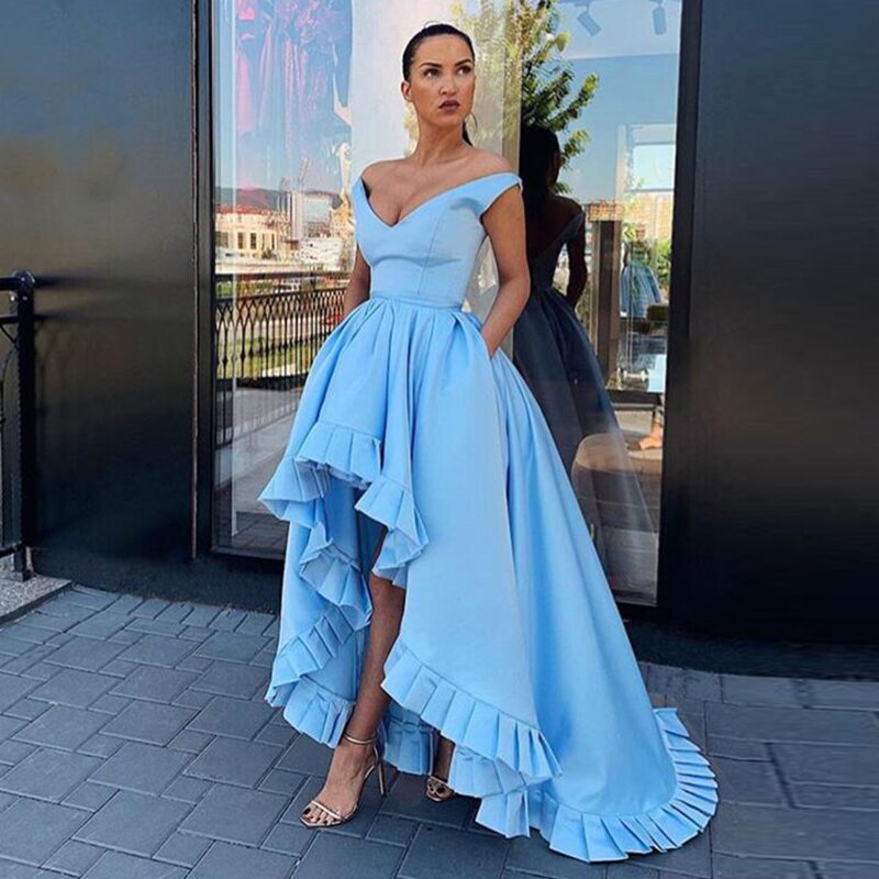 Freshman Graduation Dresses Winter Formal Dresses High School 461-High Low Prom Dresses With Pockets Vneck Aline Light Blue Satin Short Front Long Back Party Gown For Graduation Dress P-Description Freshman Graduation Dresses Winter Formal Dresses High School 461-High Low Prom Dresses With Pockets Vneck Aline Light Blue Satin Short Front Long Back Party Gown For Graduation Dress P-Description