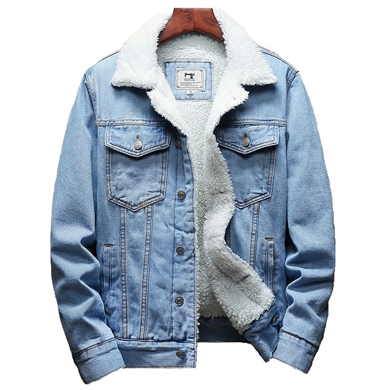 Denim wool jacket mens clearance