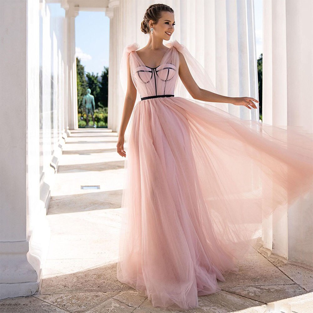 Simple boho cheap prom dress