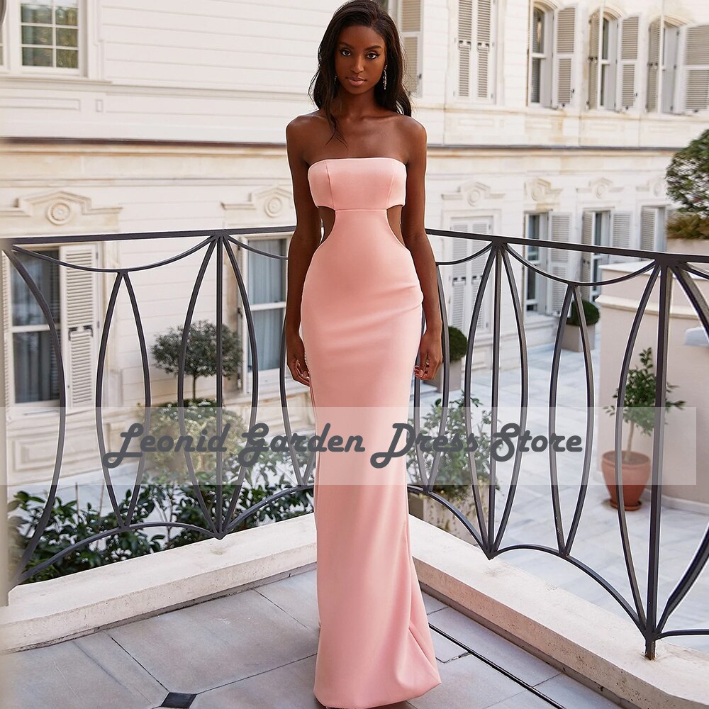 Pink strapless 2025 prom dress