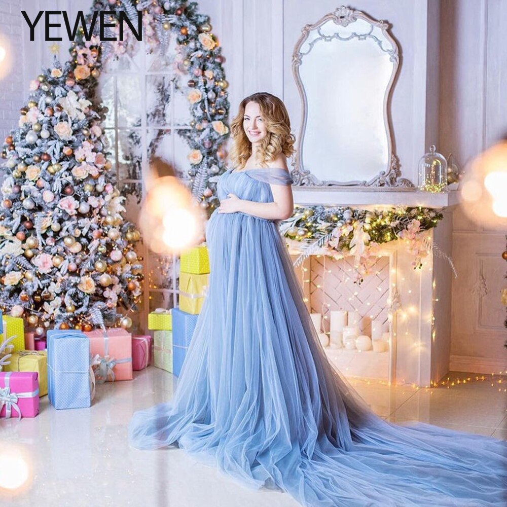 dusty blue baby shower dress Angel Maternity Cara Blue Baby Shower Maternity Dress main image 1
