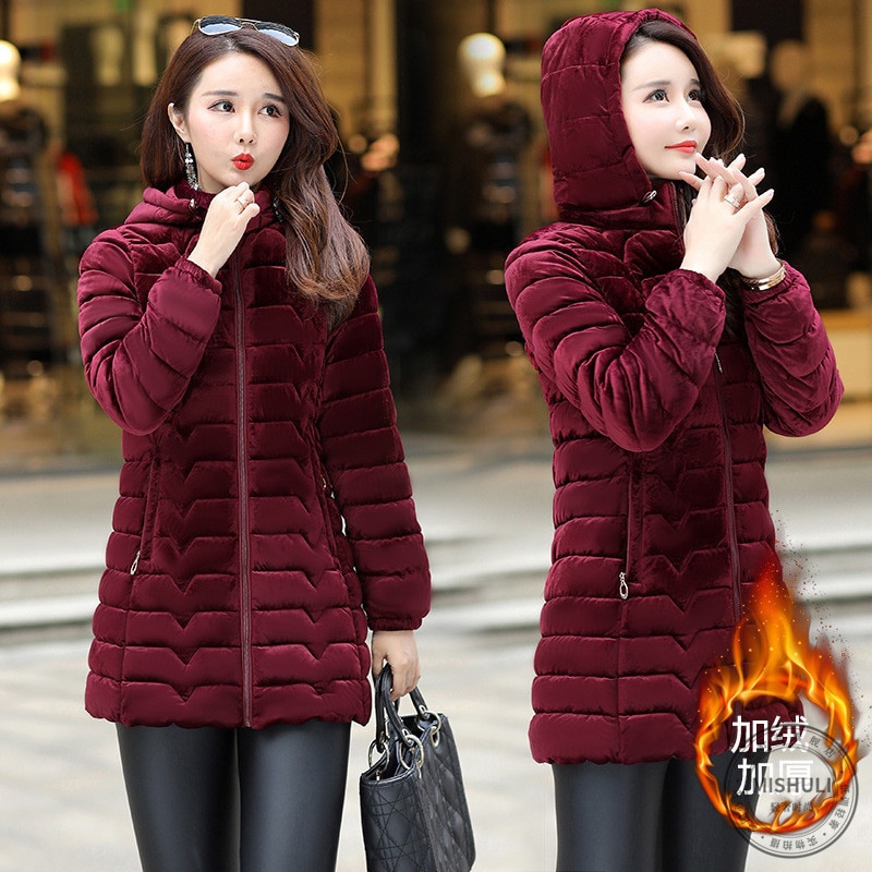 www. - New Parkas Female Women Winter Coat Thickening