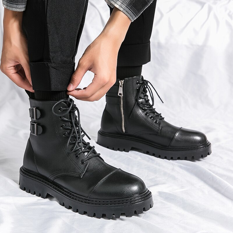 167 Men Boots Fashion Men Winter Shoes Genuine Leather Combat Military Boots Super Warm Male Plush Snow Boots Big Size 38 45 Description