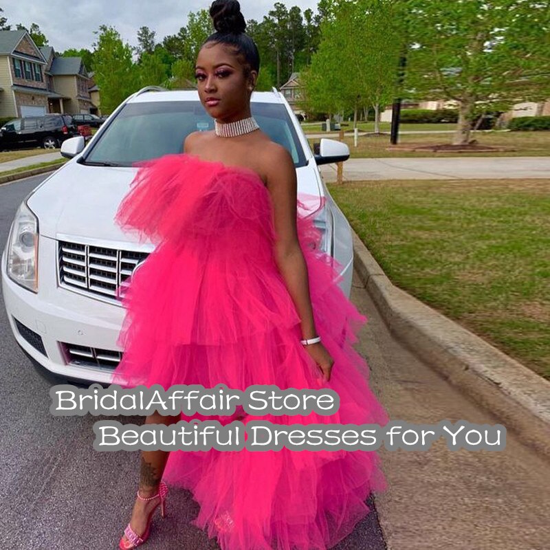 Pink puffy prom dress sale