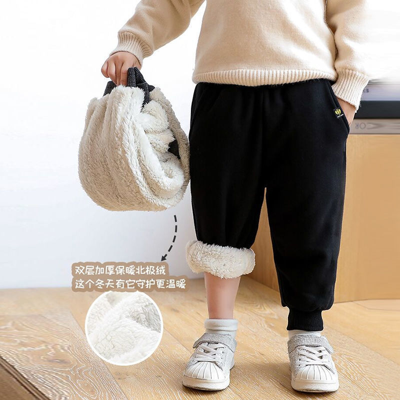 68 Kids Trousers Boys Winter Warm Sports Pants Baby Girl Pants