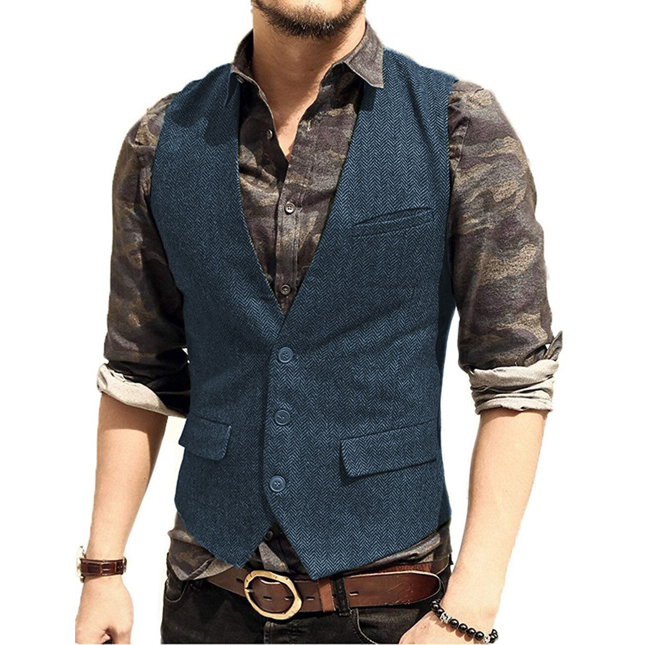 Casual waistcoat and shop jeans
