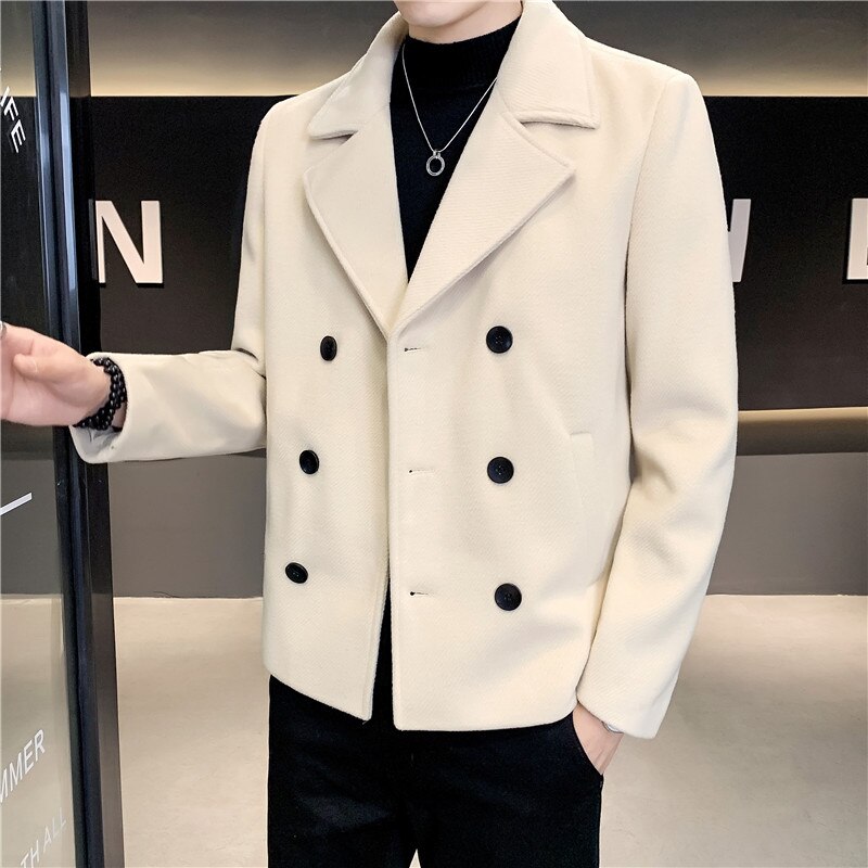 157 New Fashion Jacket Men Winter Short Casual Versatile Double