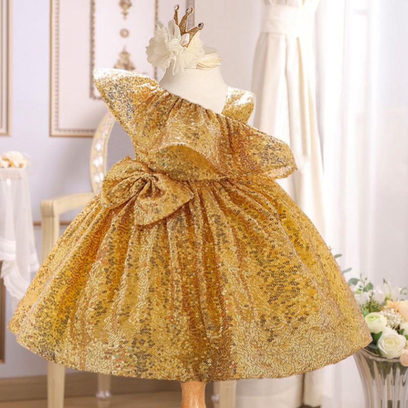 149 2023 One Shoulder 1 Year Birthday Ball Gown For Baby Clothes