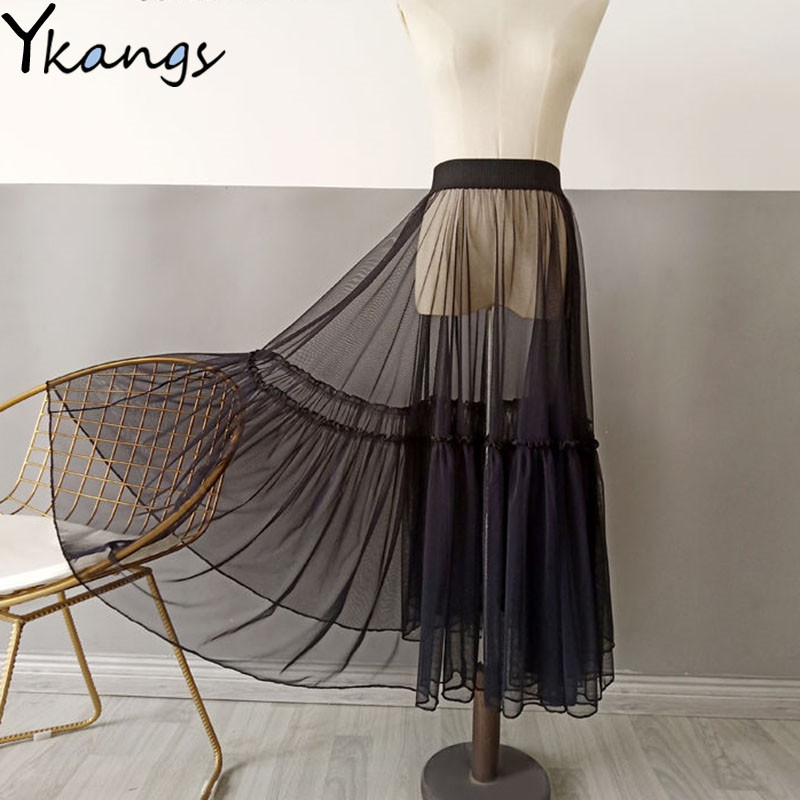 Transparent tulle skirt online