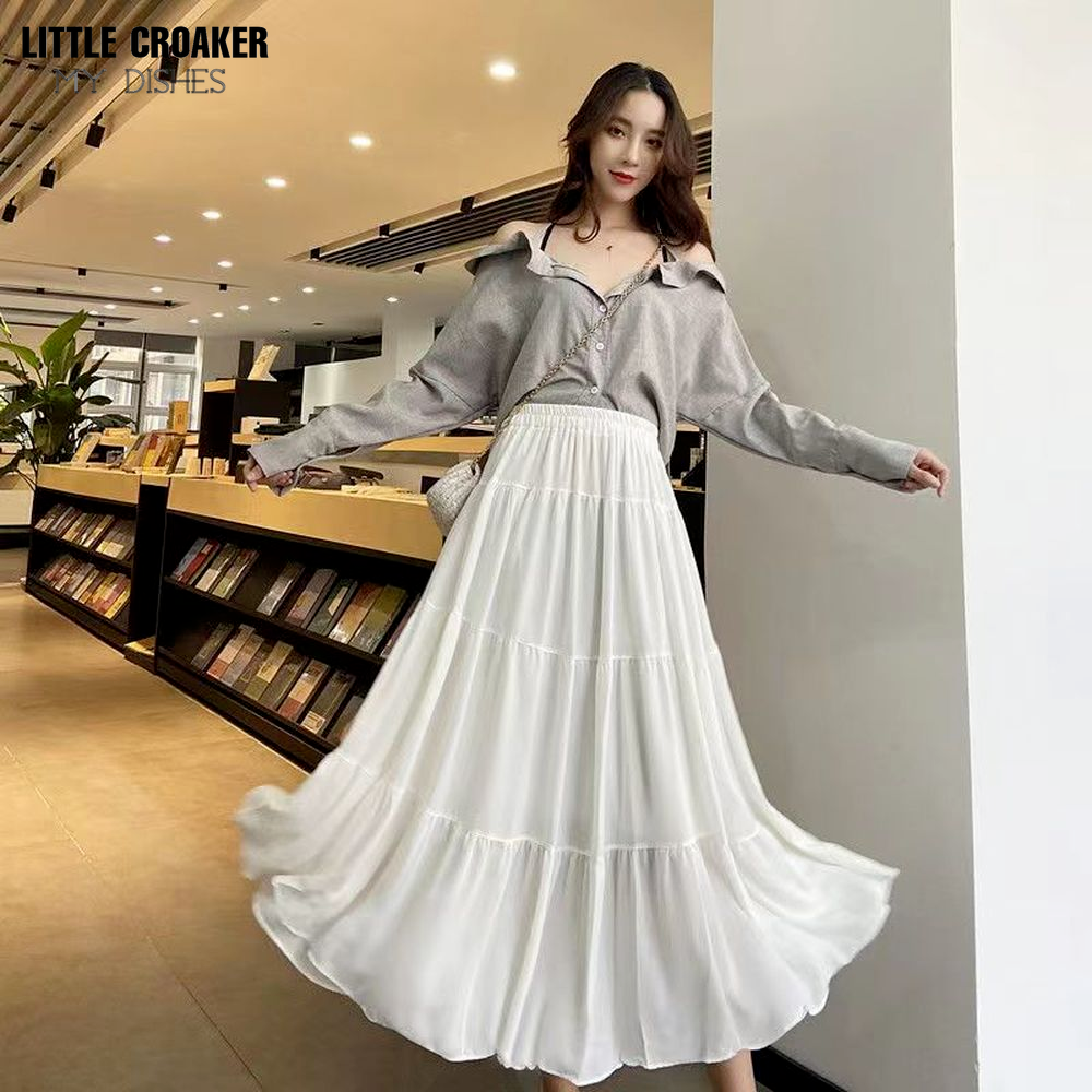 High waisted white skirt discount elastic
