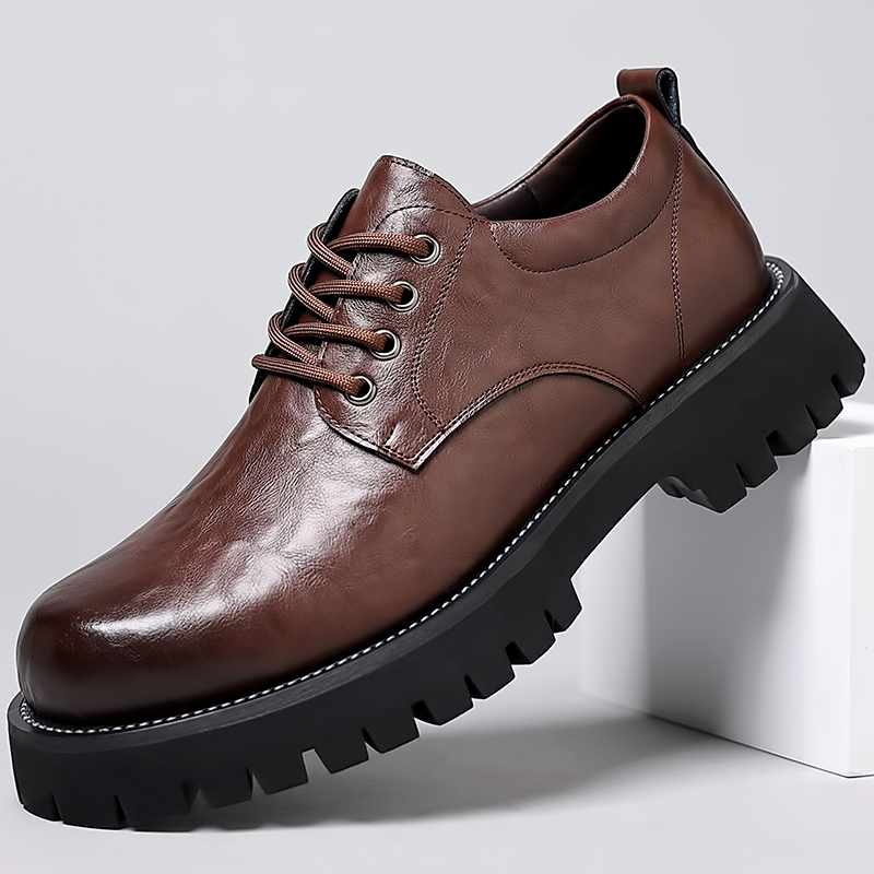 ₪122-Casual Dress Leather Shoes Lace Up Sneakers Comfort Black Formal Dress  Driving Shoes Business Classic Lightweight For Me-Description