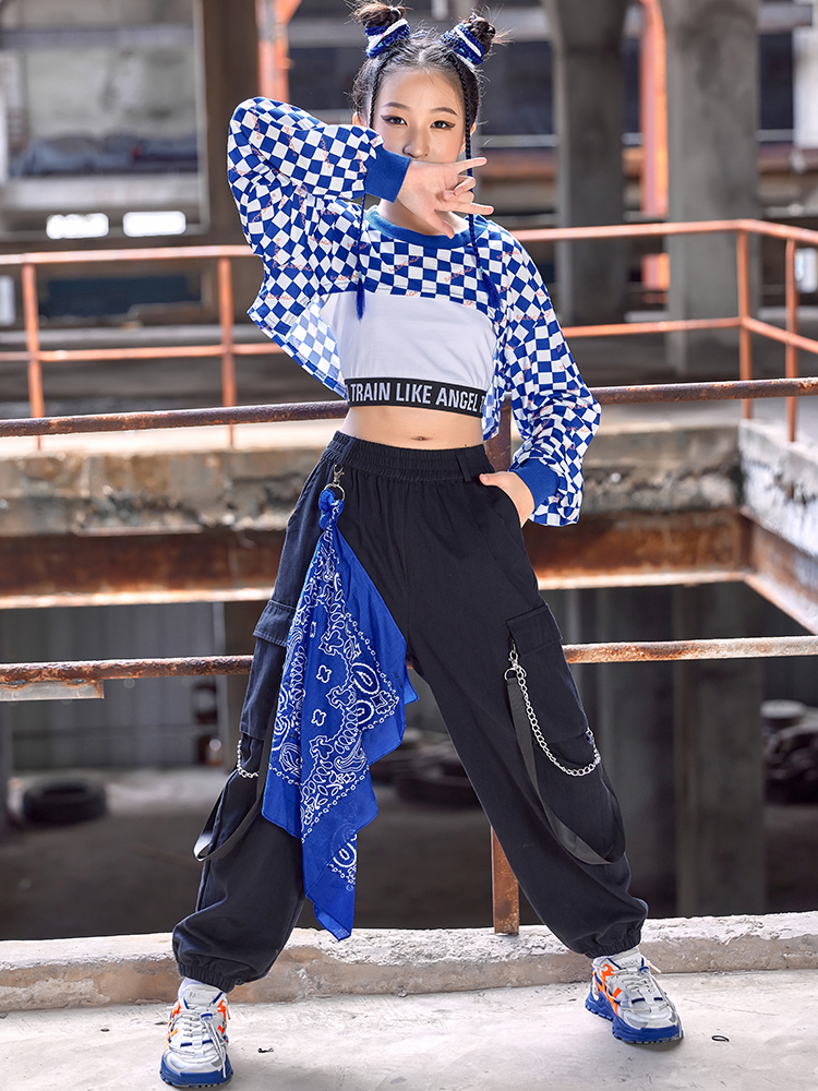 139 Modern Jazz Dance Costume Hip Hop Girls Clothes Crop Tops