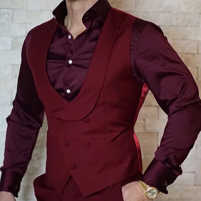 ASOS DESIGN Tall super skinny suit vest in burgundy | ASOS