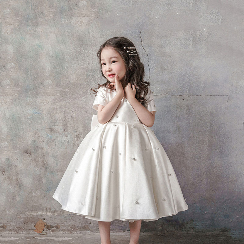 ₪92-Piano Dress Family Matching Outfits Autumn Winter New Flower Girl Dress  Ymx083 -Description