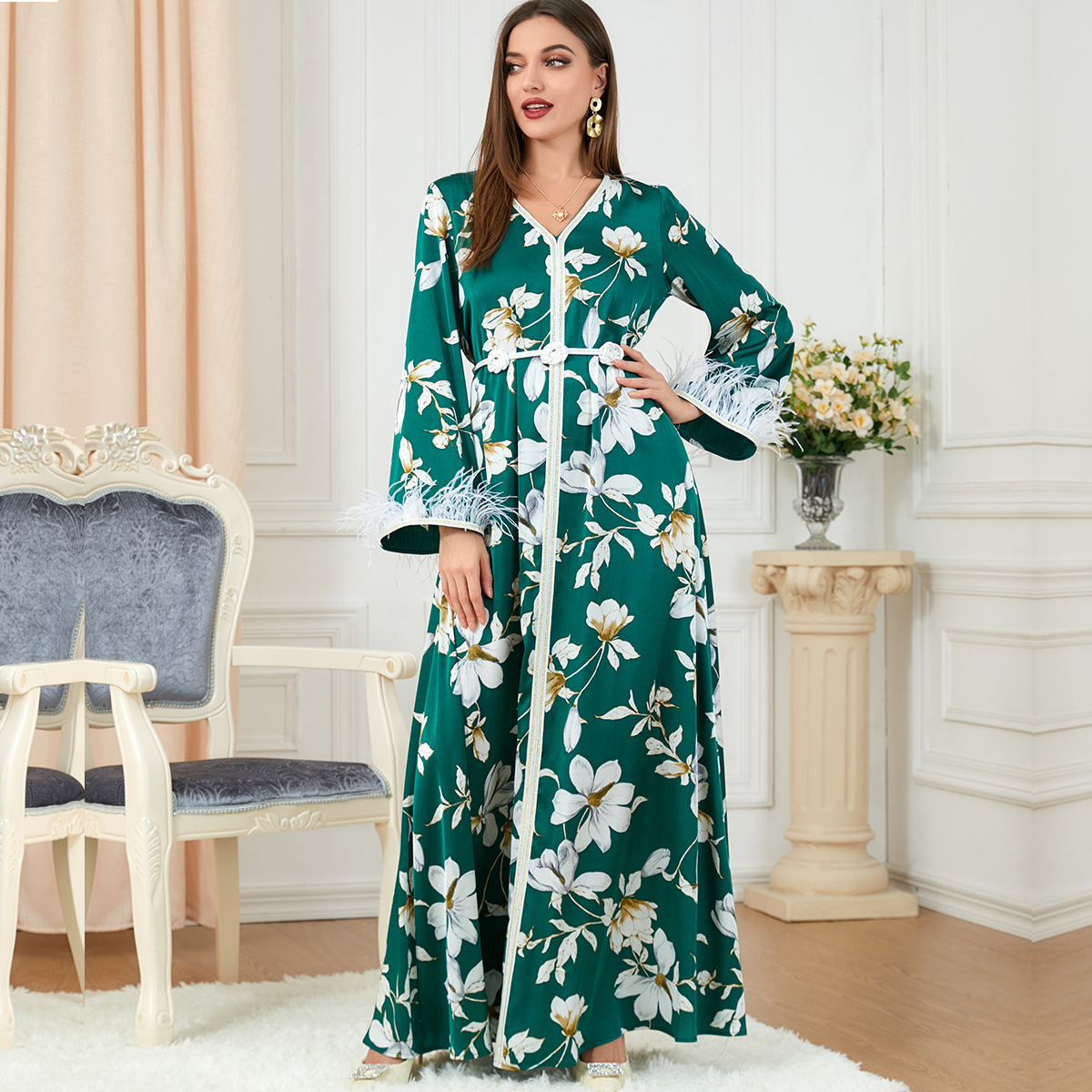 Autumn Muslim Dress Abaya Dubai Turkey Modest African Long Dresses For  Women Moroccan Kaftan Robe Femme Musulmane Islam