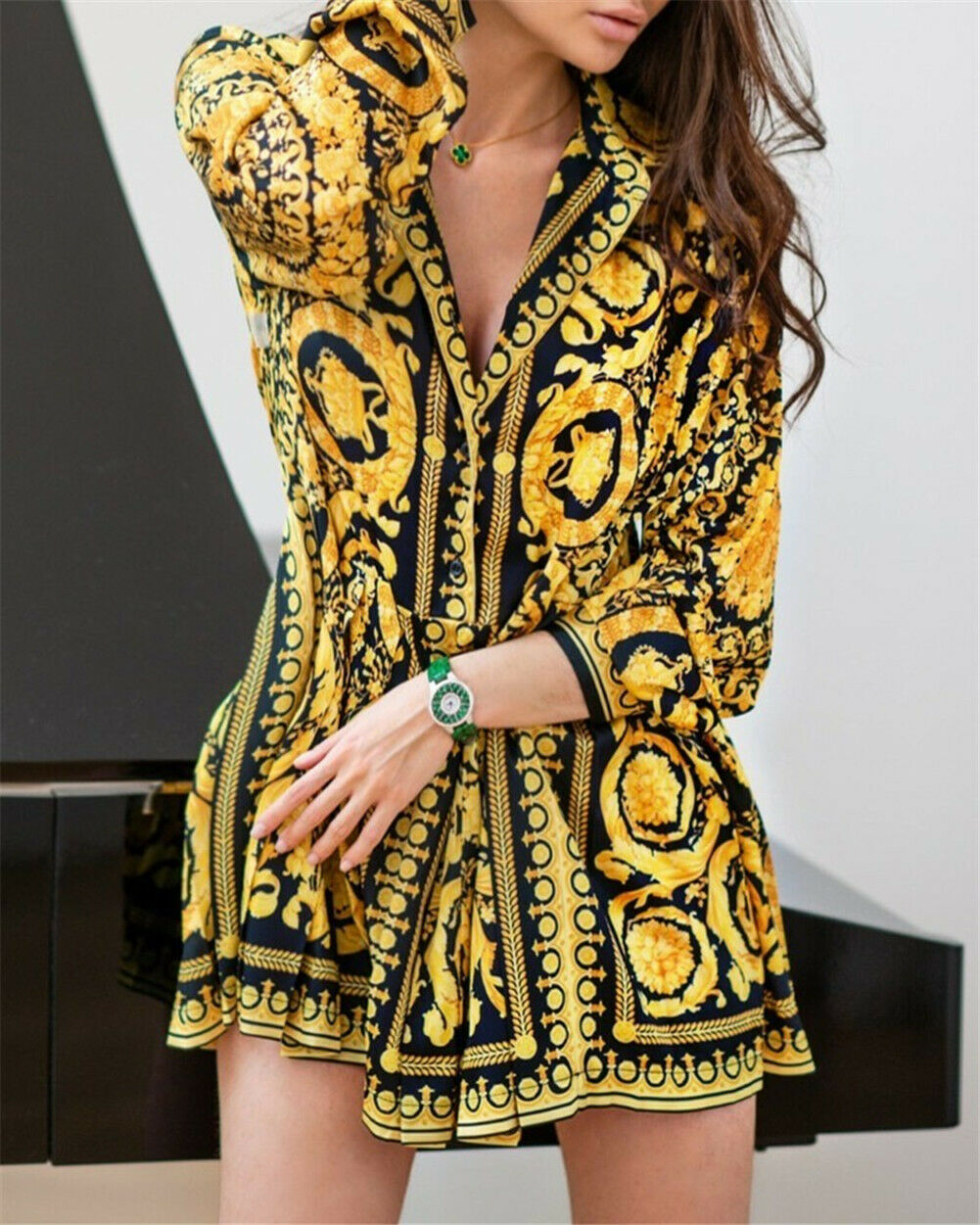 59-Vintage Shirt Dress Women Long Sleeve Lapel Loose Short Dress Button Down Formfitting Ladies Spring Autumn Mini Dress D-Description 59-Vintage Shirt Dress Women Long Sleeve Lapel Loose Short Dress Button Down Formfitting Ladies Spring Autumn Mini Dress D-Description