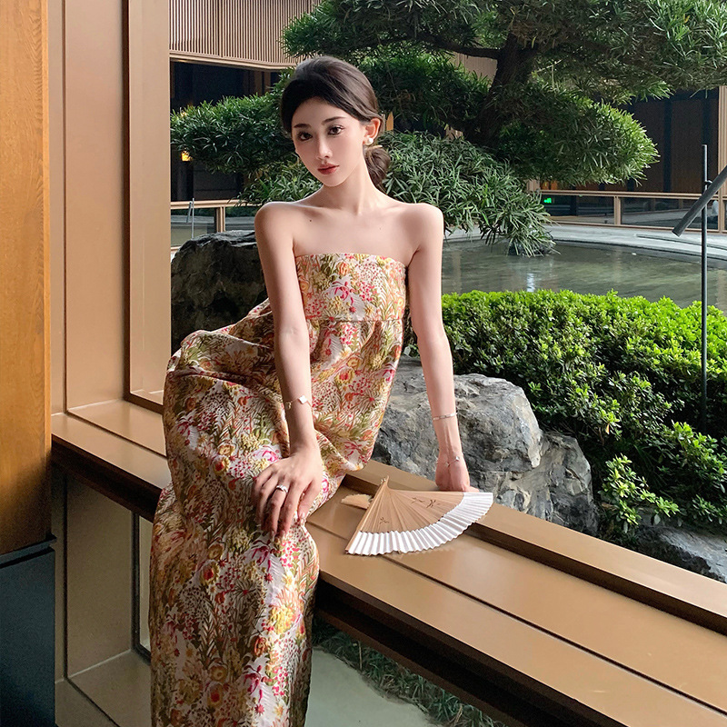 Fashion Chinese Style Dress Leisure Cheongsam Outfit Summer