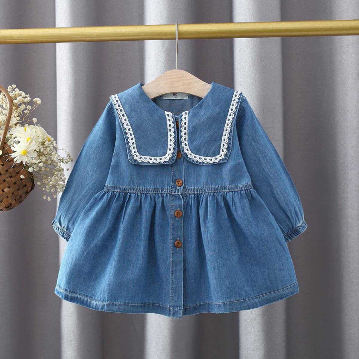 Newborn denim dress sales
