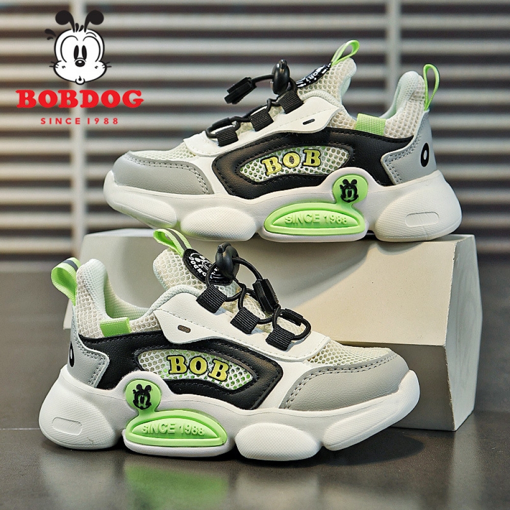 Bob Dou s Official Flagship Boys And Girls Shoes Summer Mesh Breathable Baby Shoes Cool Children s Sports Shoes size 29 Color 6299 white gray green single net