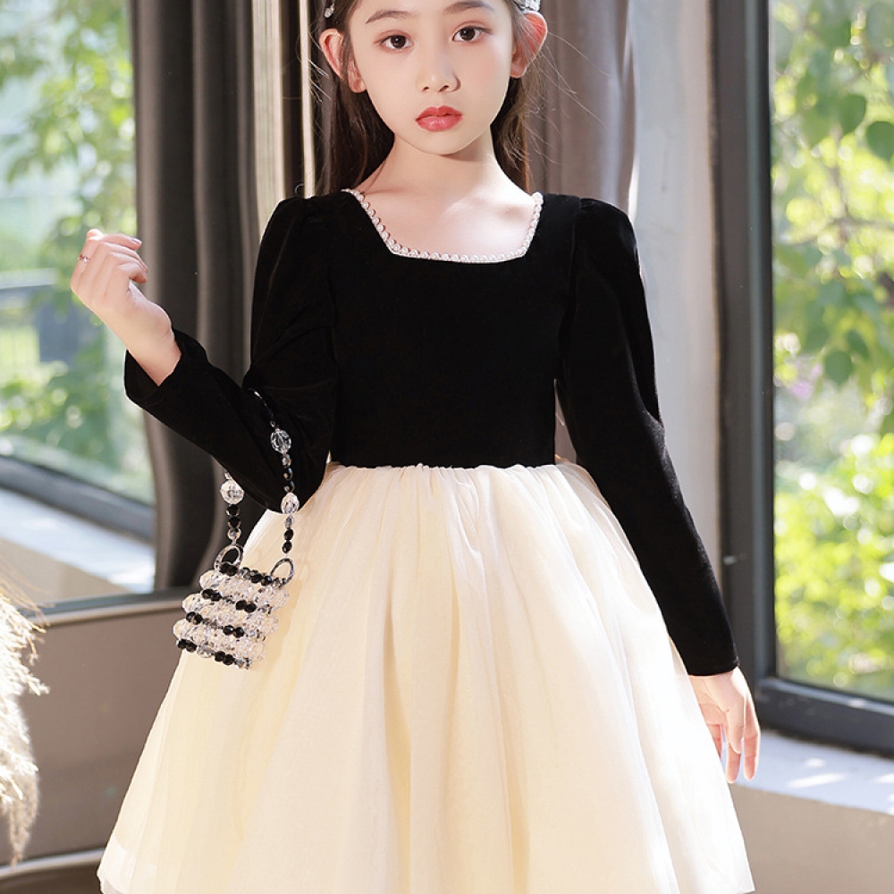 137 Black Evening Dress Girls Princess Dress Autumn And Winter