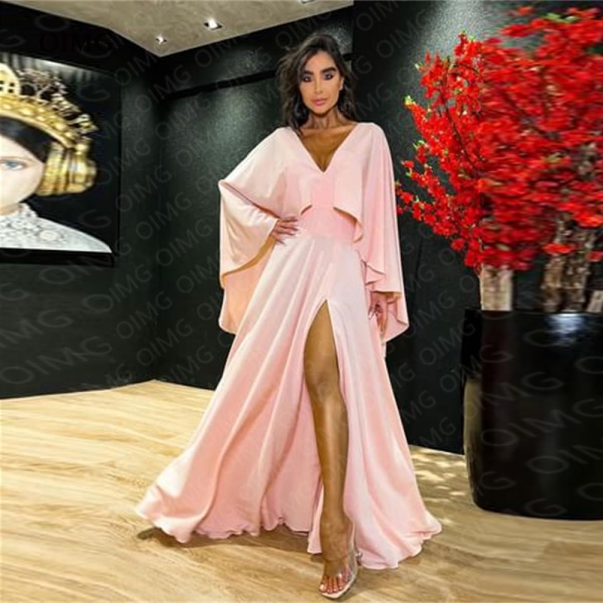 Elegant Pink Evening Dresses 2022 With Sheer Straps A Line Labourjoisie  Dubai Middle East Formal Gowns Party Prom Dress Tulle Lace Sweep Train  Prewedding Engagement From 128,78 € | DHgate