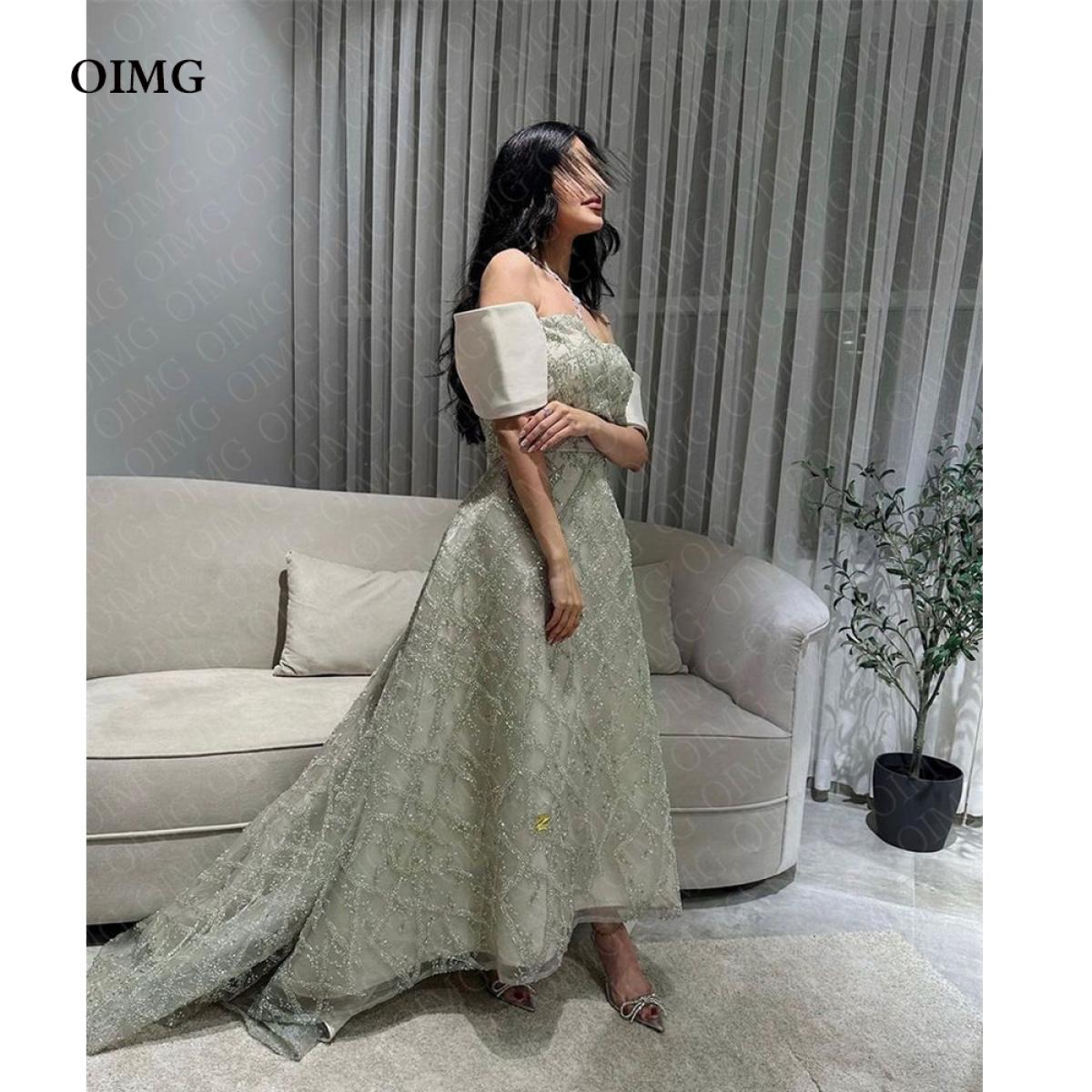 583 Oimg Sparkly Satin Long A Line Party Dresses Off Shoulder Long Sequins Beads Evening Gowns Night Club Dress Robe De Soir Description