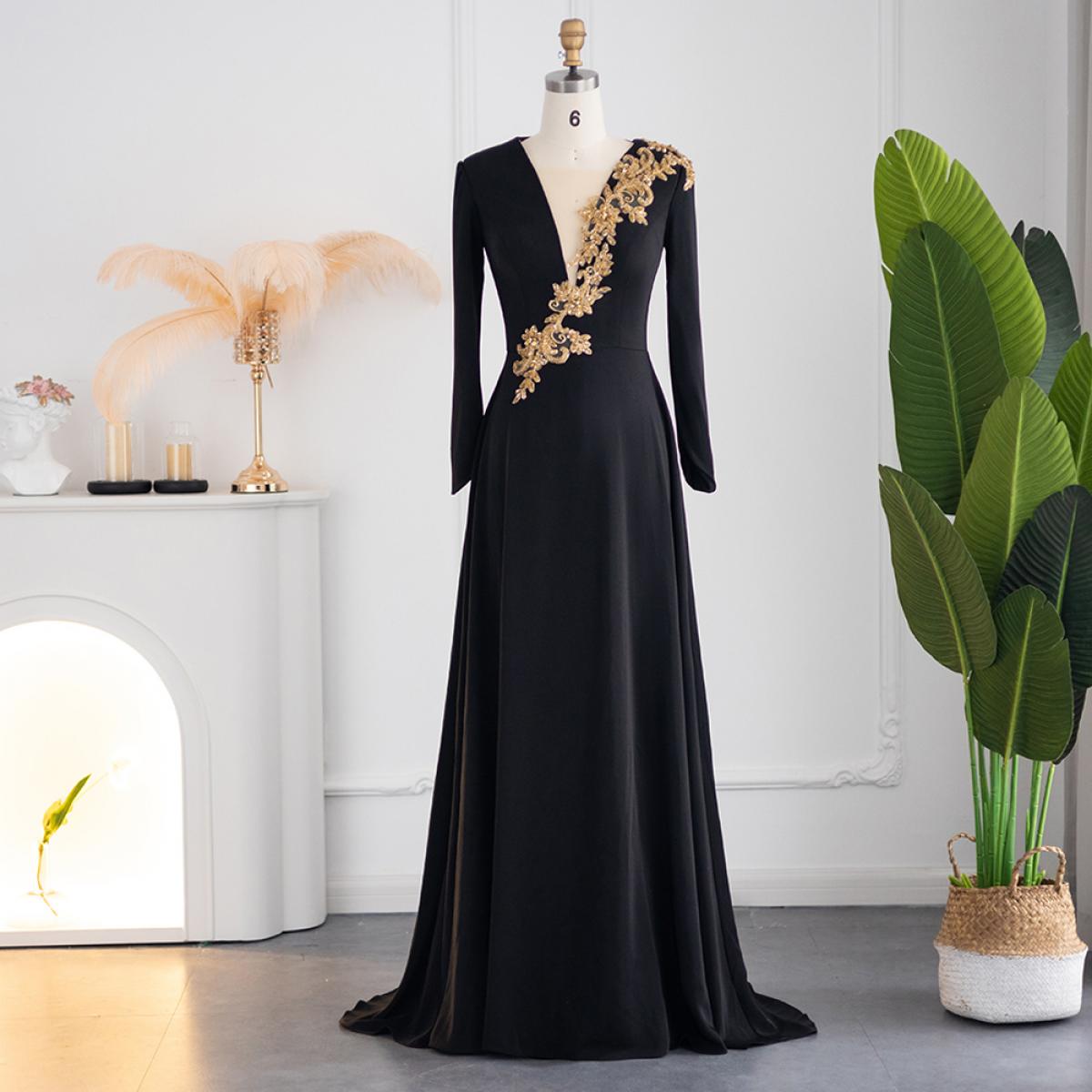 WYKDD Evening Gowns Appliques Long Sleeve Arabic Formal Gowns High Neck  Dubai Evening Dresses With Train (Color : D, Size : 18W) : Amazon.sg:  Fashion