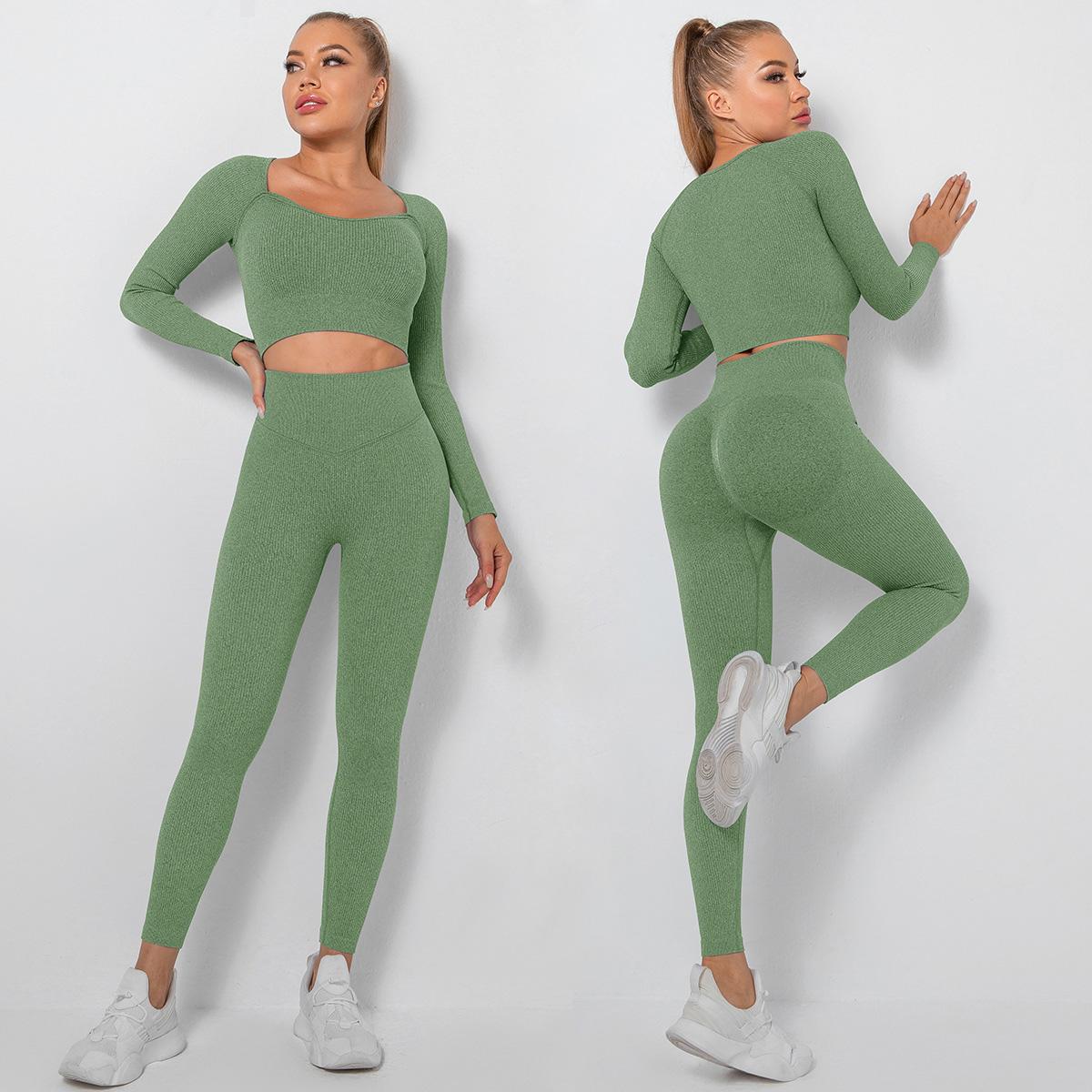 ₪132-New Seamless Yoga Set Woman Gym Clothes Workout Sportswear