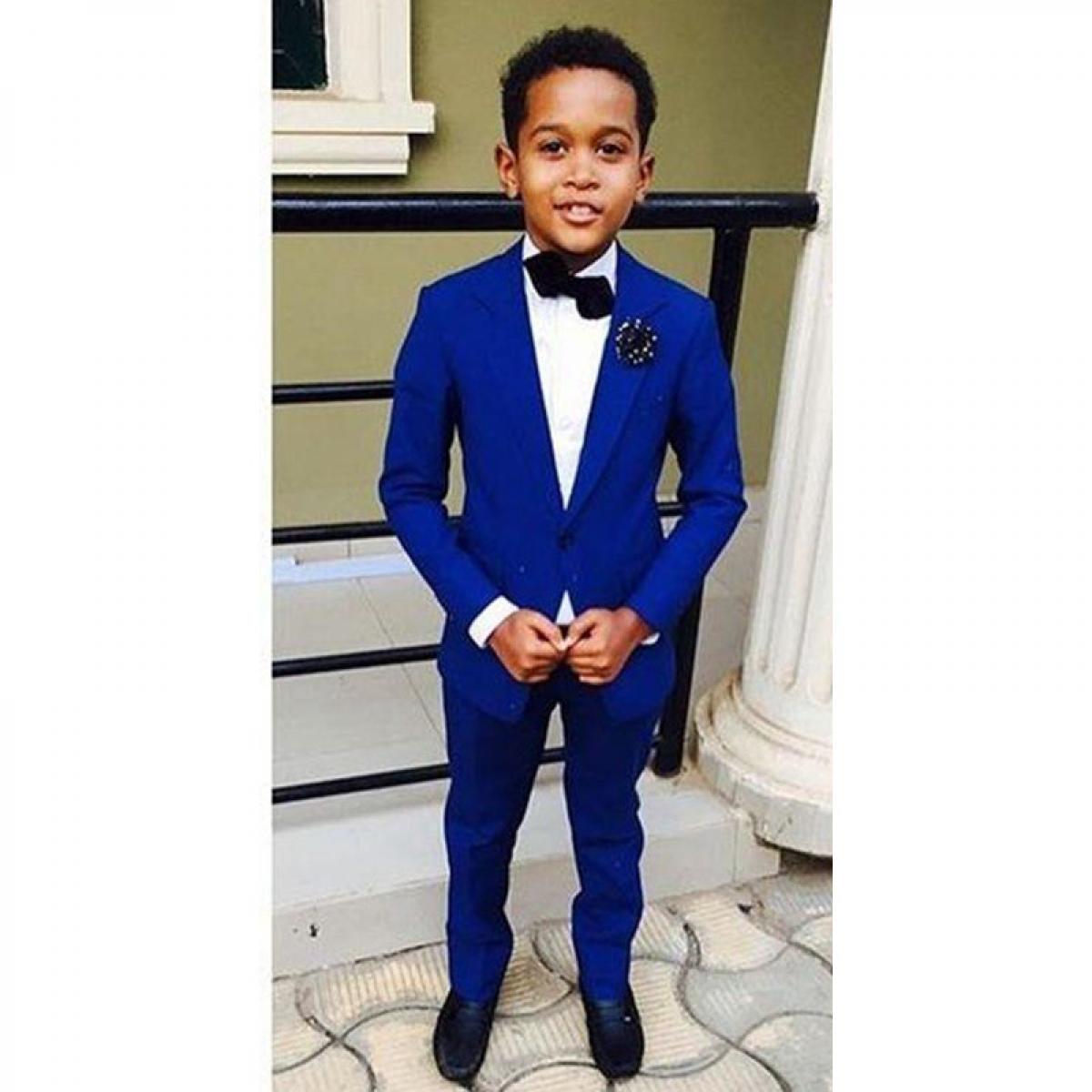 231 2023 New Royal Blue Boys Suits For Wedding Handsome Jacket Pants 2 Pcs Set Dinner Formal Blazer Set For Children Costume Description