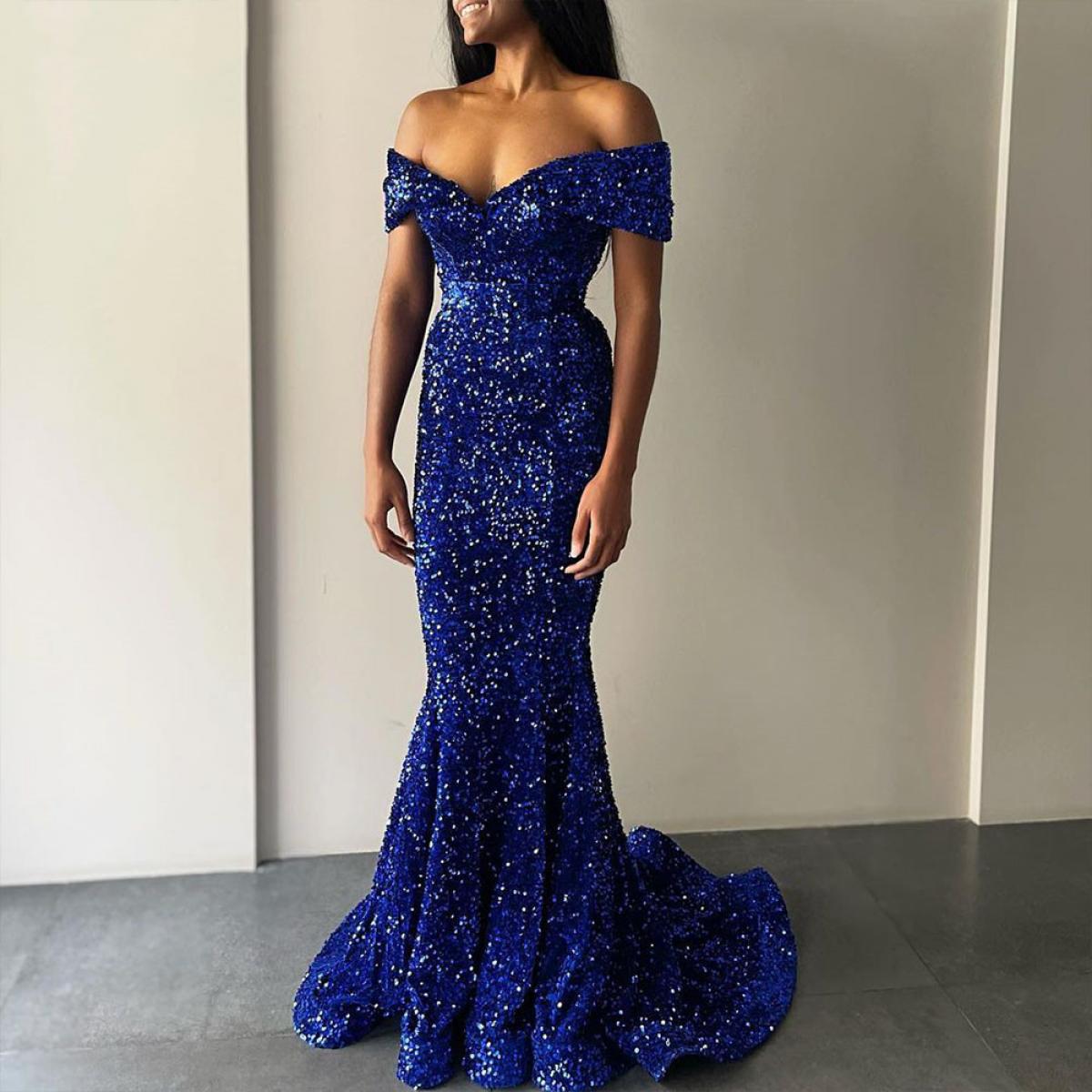 416-Royal Blue Prom Dresses 2023 Royal Blue Mermaid Dress Royal Blue  Evening Dress Evening Dresses -Description