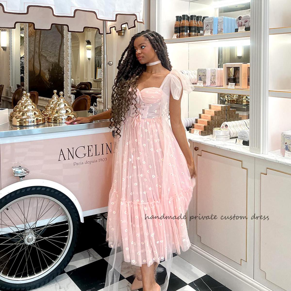 red carpet theme homecoming dresses Elegant Baby Yellow A-line Floral Long Prom Dress, Ball Gown, PD1420 –  SposaBridal main image 1