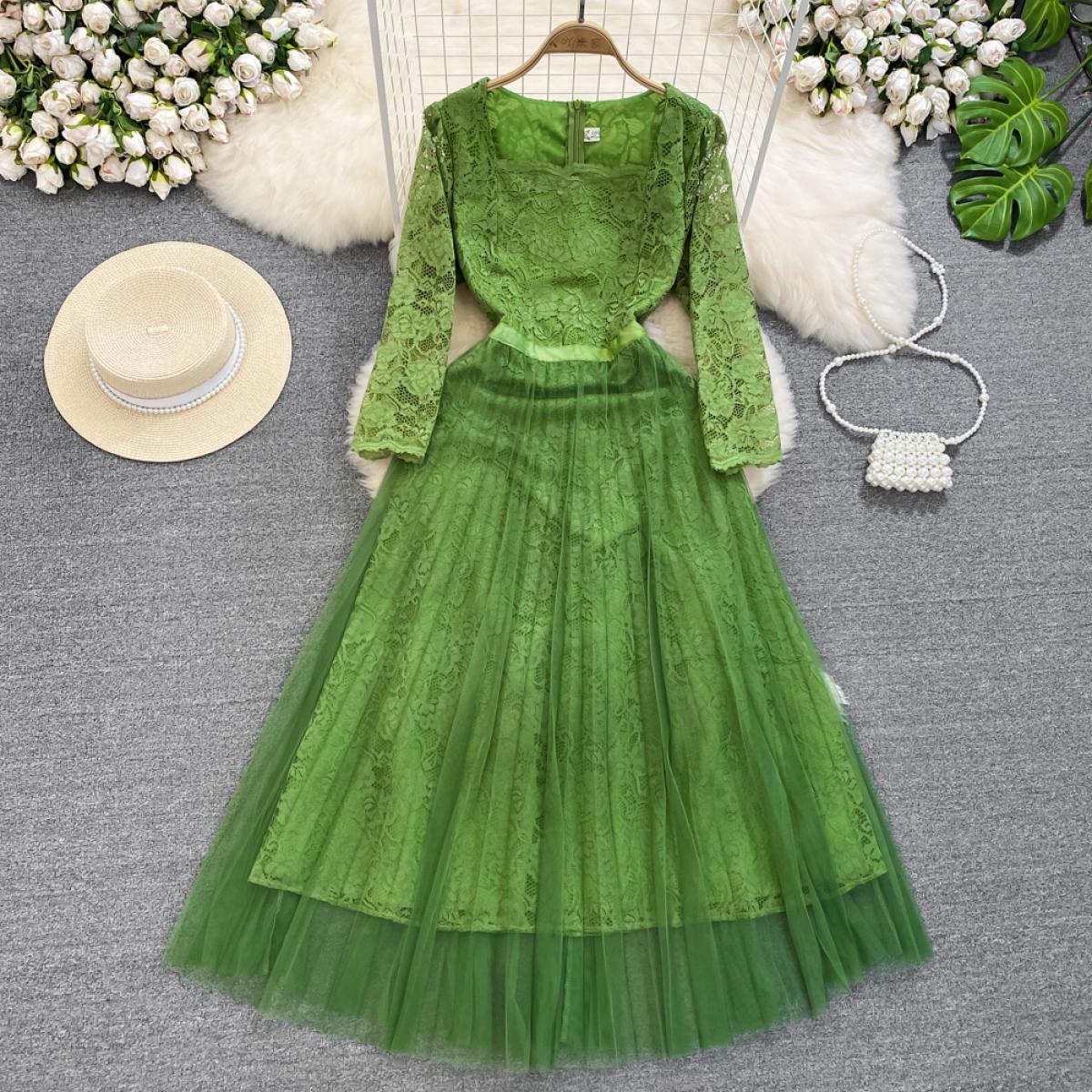 409 Summer Long Party Evening Dress For Women Tulle Stitching Two