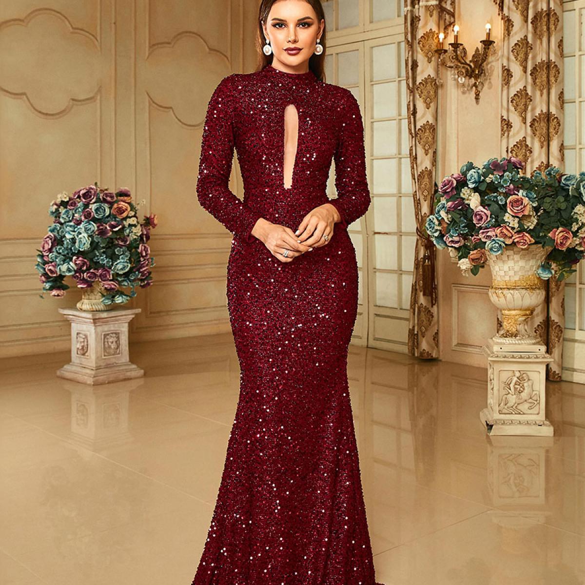 Long sleeve turtleneck prom dress shop