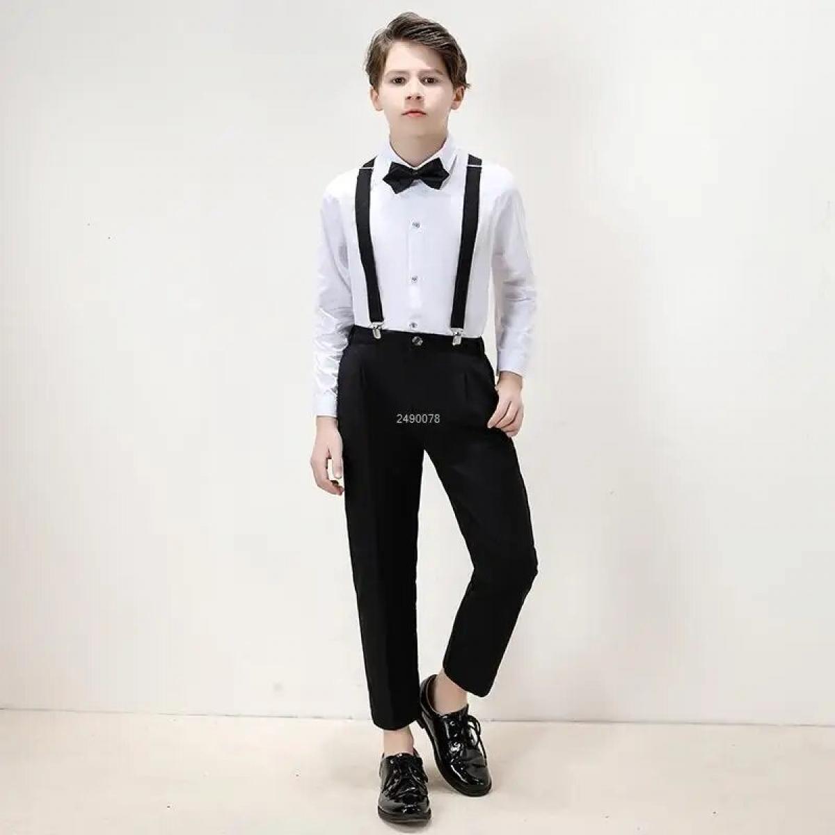Tuxedo shirt with suspenders sales