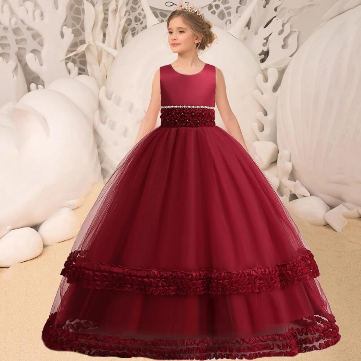 194-Pageant Bridesmaid Dresses Red Flower Girl Christmas Costume Elegent Kids Wedding Party Dress For Girls Formal Evening V-Description 194-Pageant Bridesmaid Dresses Red Flower Girl Christmas Costume Elegent Kids Wedding Party Dress For Girls Formal Evening V-Description