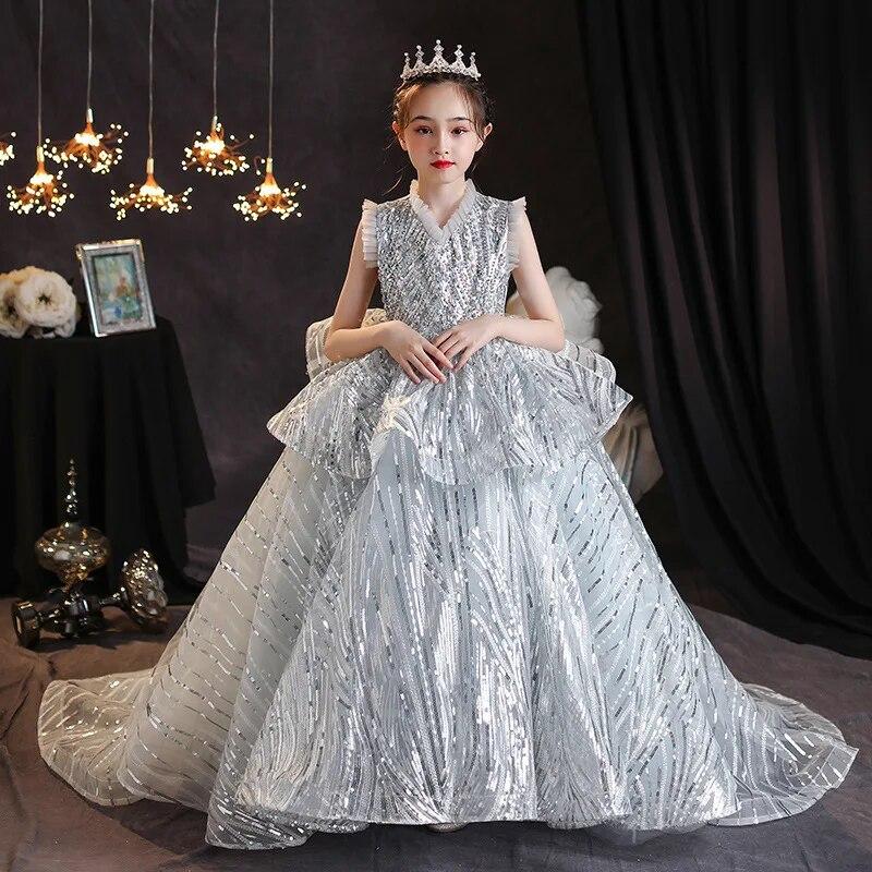213-Evening Dresses Girls Long Young Girls Dresses Long Dress Kid Ball  Gowns Party Wear Girls Party Dresses -Description