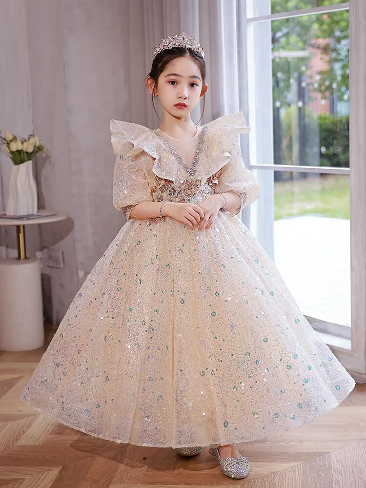 189-Luxury Children Girls Princess Party Dress Children Evening Luxury  Dresses Girls Party Dresses -Description